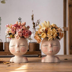 Peaceful Dream Sleeping Face Planter Vase