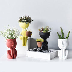 Cupping Face Resting Ceramic Planter