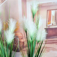 93cm 7 Heads Silk Onion Grass Large Artificial Tree Fake Reed Bouquet Wedding Flower Plastic Autumn Plants For Home Party Decor