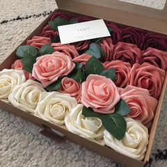 10/20/30Pcs 8cm Artificial PE Foam Rose Flowers Bridal Bouquets For Wedding Table Home Party Decorations DIY Scrapbook Supplies