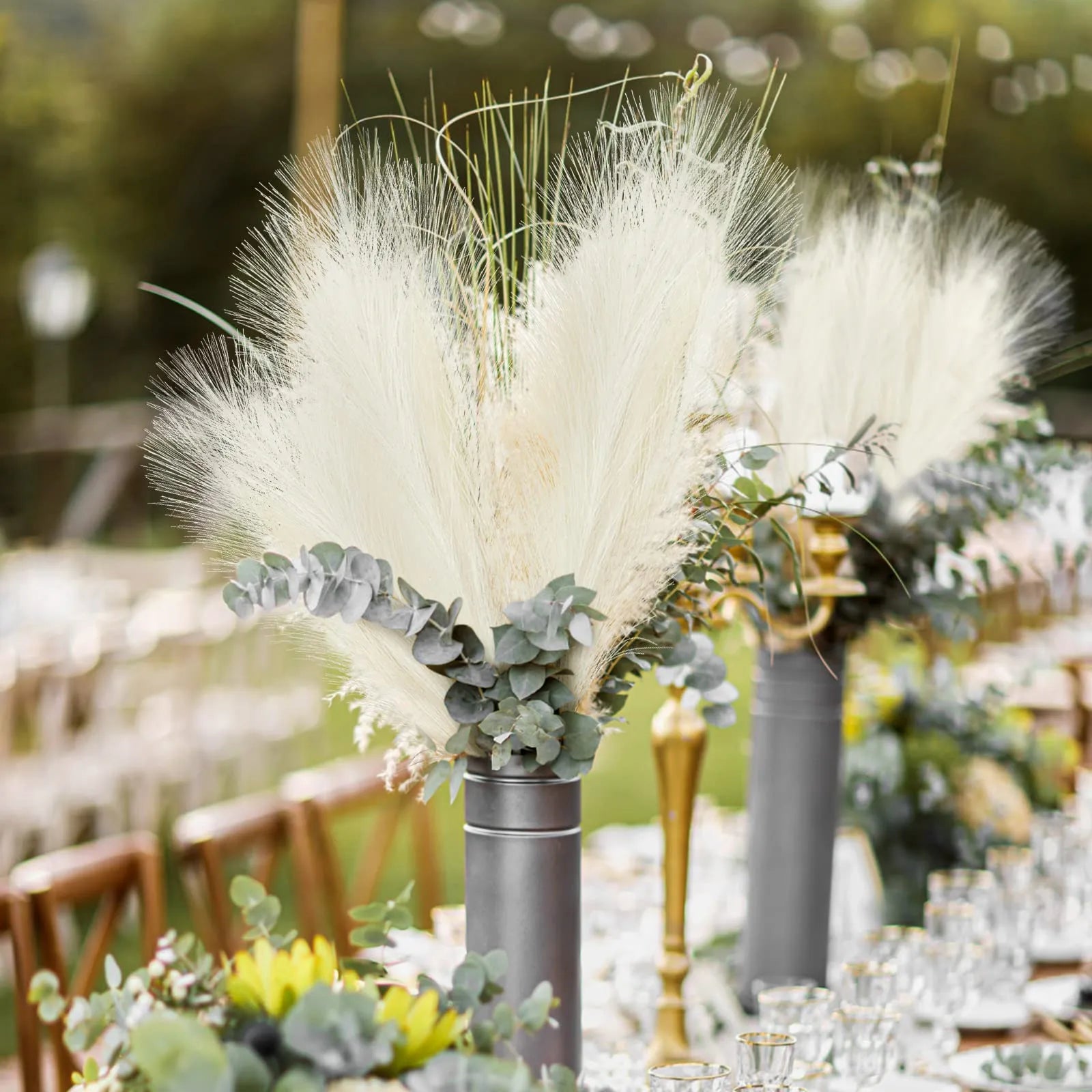 10/30Pcs Fluffy Pampas Grass Artificial Flowers Decoration for Wedding Boho Bouquet Party Home Vase Decor Fake Plant Reed Flower