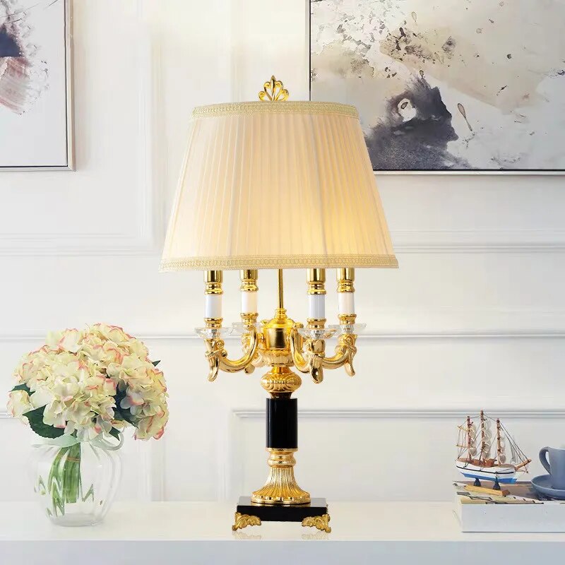 Luxury K9 big black crystal table lamp