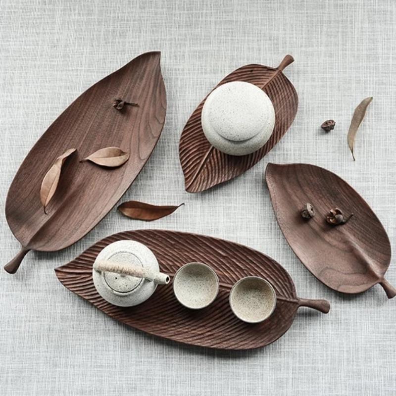 Wooden Leaf Serving Trays