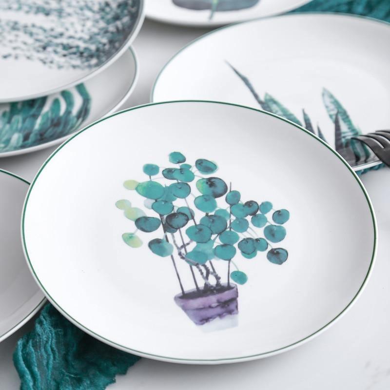 Tropical Minimalist Ceramic Plates