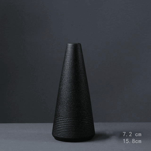 Black as Night Textured Ceramic Vases