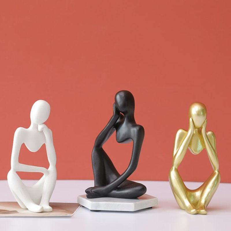 Abstract Thinker Figurine Sculpture