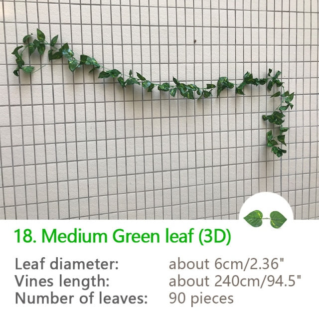 240cm Green Silk Artificial Hanging Ivy Leaf Garland Plants