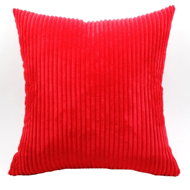 Supersoft Corduroy Cushion Cover Plain Striped