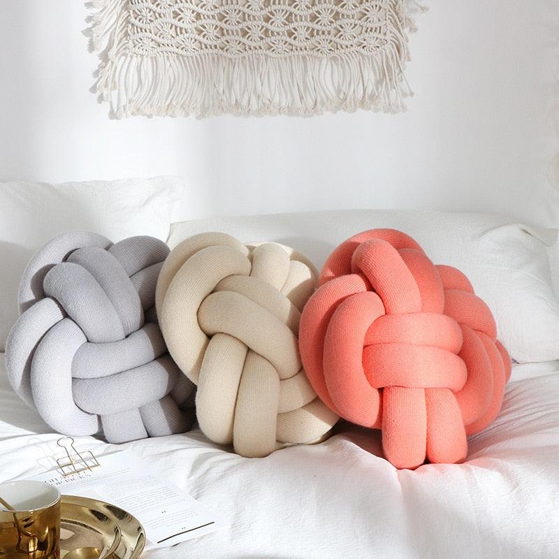 Six Knot Cotton Pillow