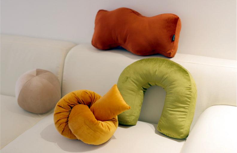 Velvety Retro Shapes Pillow